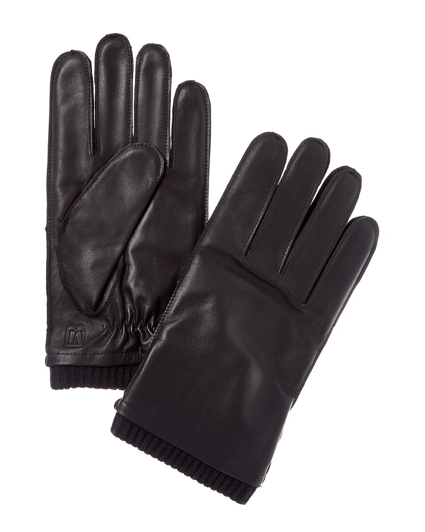 Bruno Magli Cashmere-lined Leather Gloves In Black