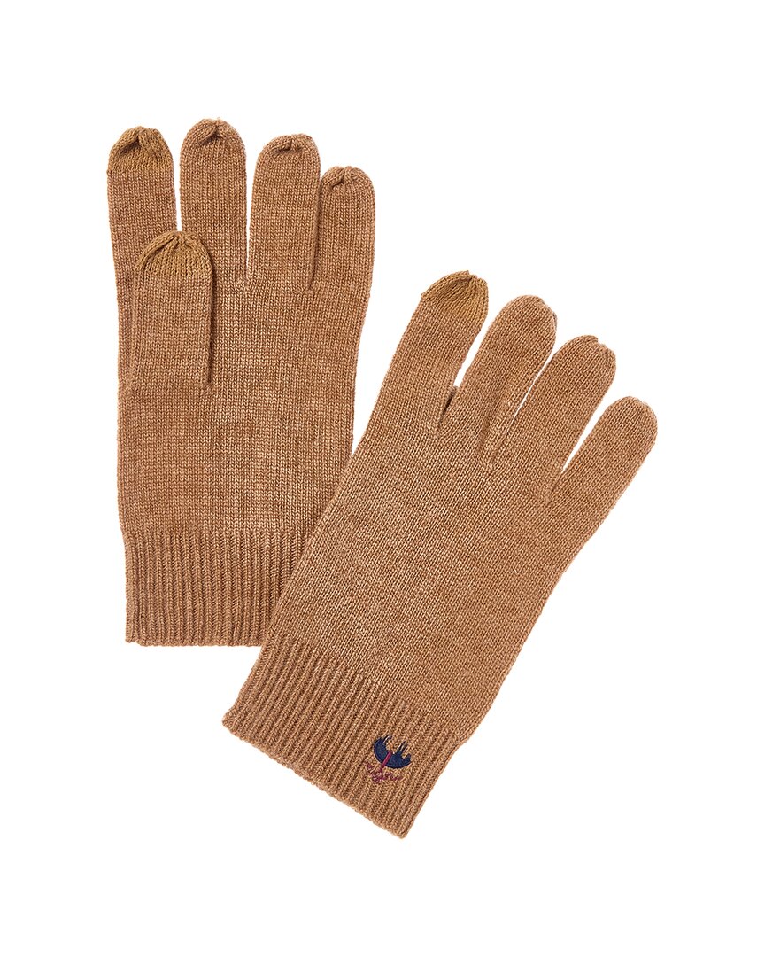 Brooks Brothers Core Rib Wool & Cashmere-blend Glover In Brown