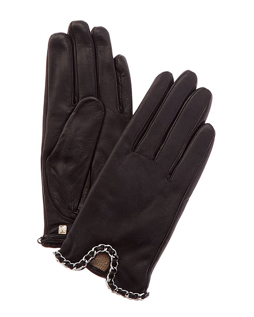 Bruno Magli Cashmere lined Leather Driver Gloves In Black ModeSens