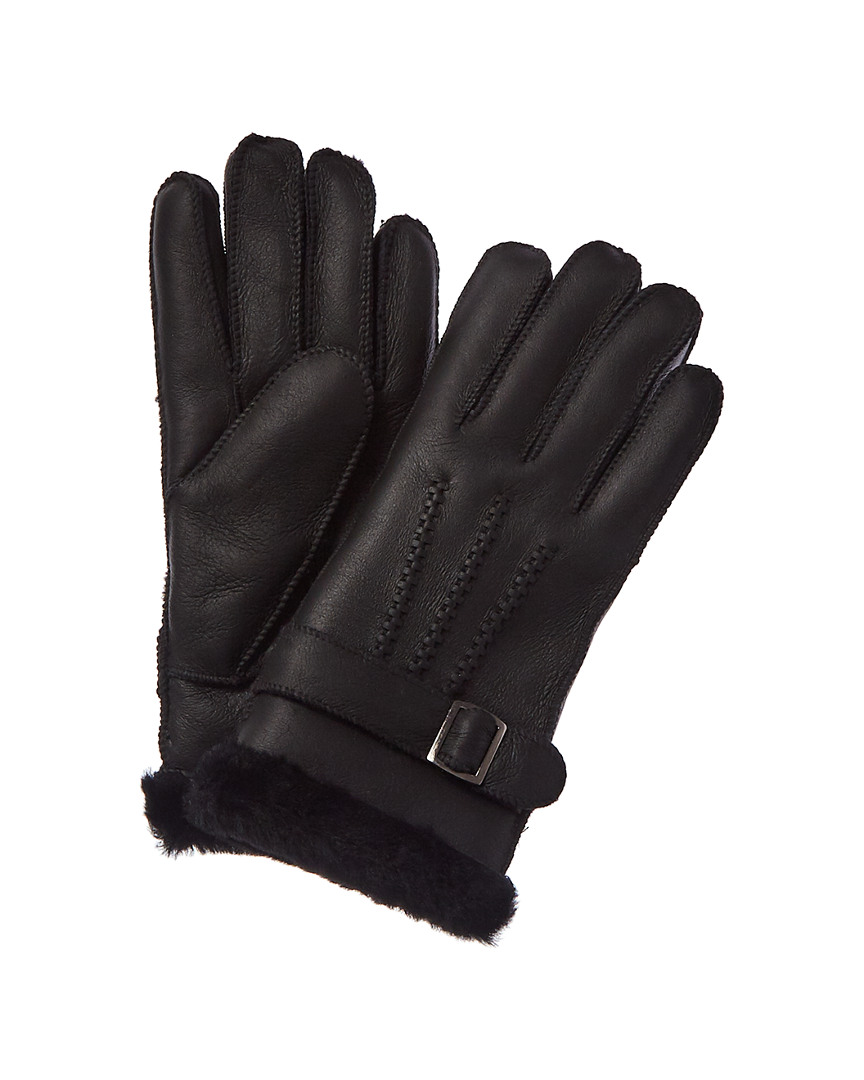 Surell Accessories Surell Shearling Gloves In Black