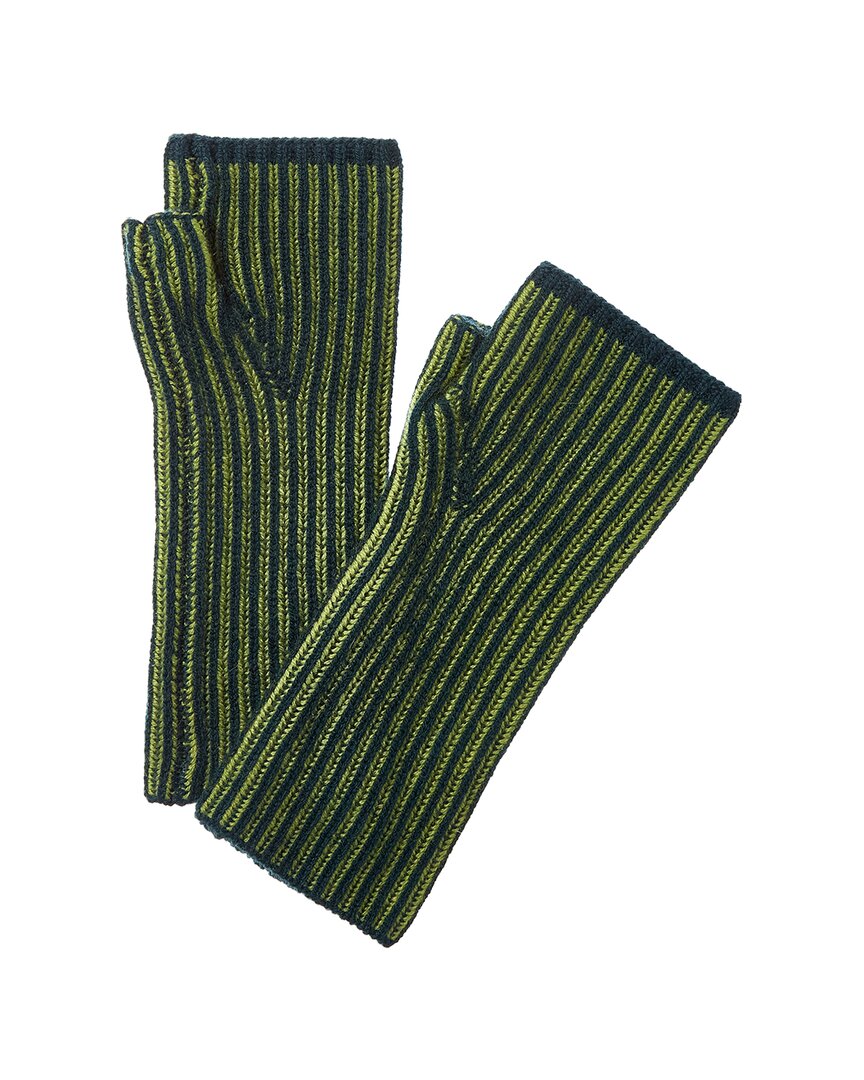 Forte Cashmere Plaited Rib Cashmere Texting Gloves In Multi