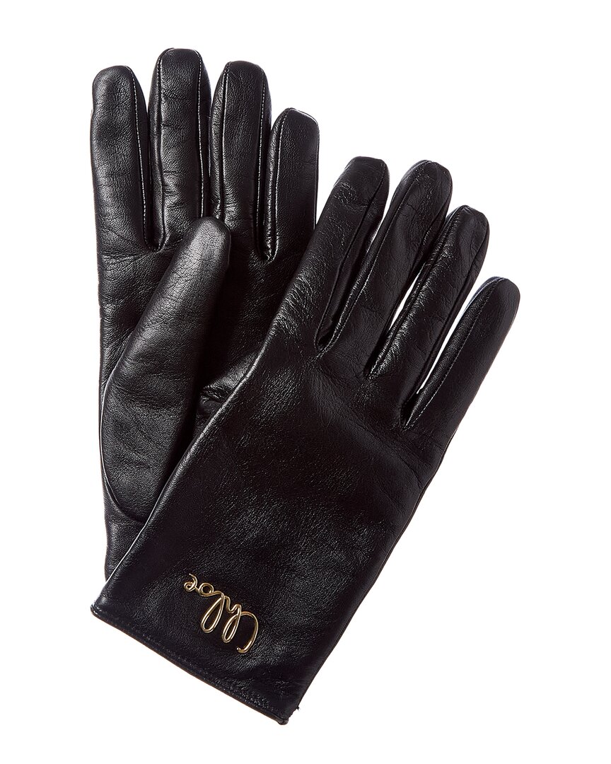 Chloé Iconic Wool-lined Leather Gloves