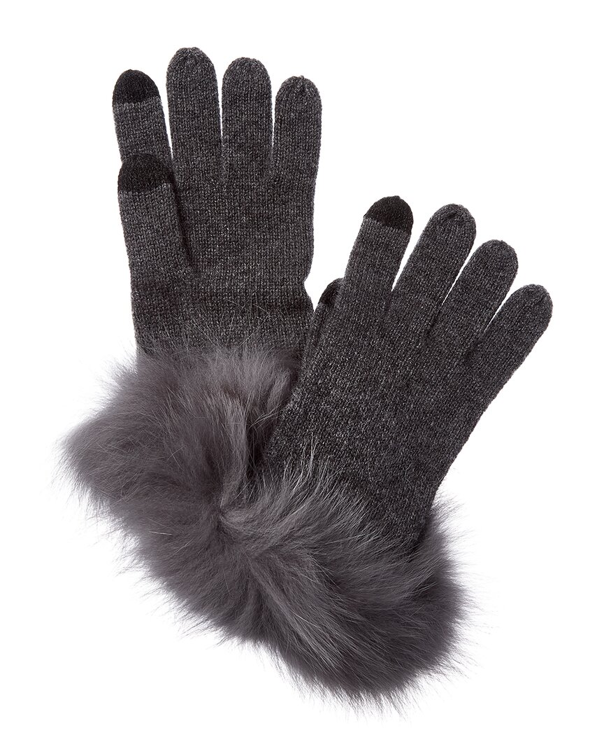 Sofia Cashmere Sofiacashmere Tech Cashmere Glove In Gray