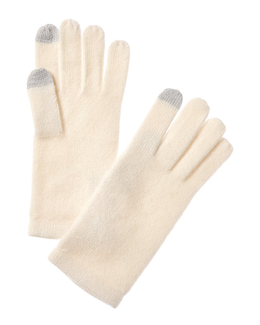 Sofia Cashmere Sofiacashmere Touch Screen Cashmere Glove In White