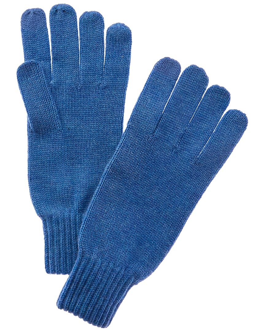 Naadam Collection Ribbed Wool & Cashmere-blend Gloves In Blue