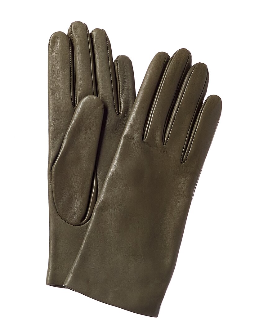 Portolano Cashmere-lined Leather Gloves In Brown