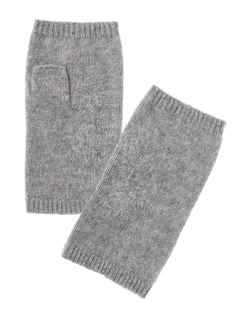 Amicale Cashmere Brushed Cashmere Armwarmers In Gray