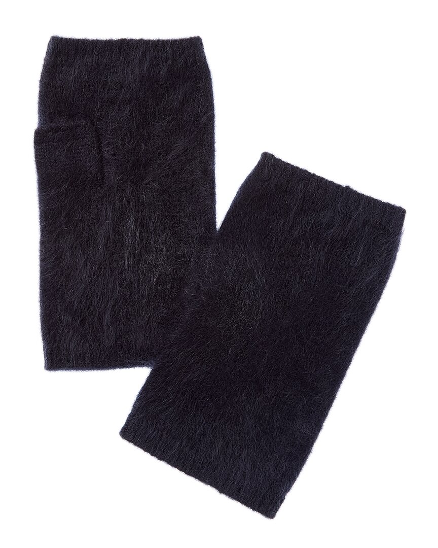 Amicale Cashmere Brushed Cashmere Armwarmers In Black