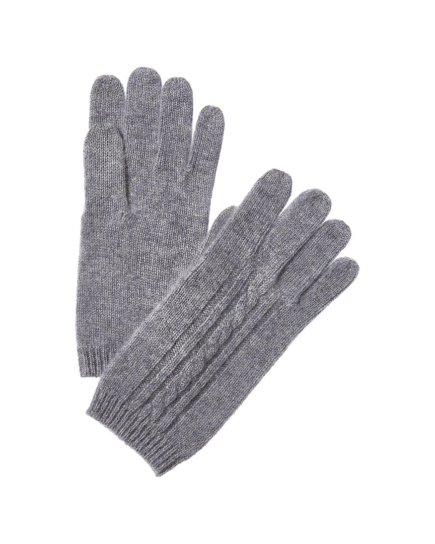 Phenix Placed Cable Touch Tech Cashmere Gloves In Gray