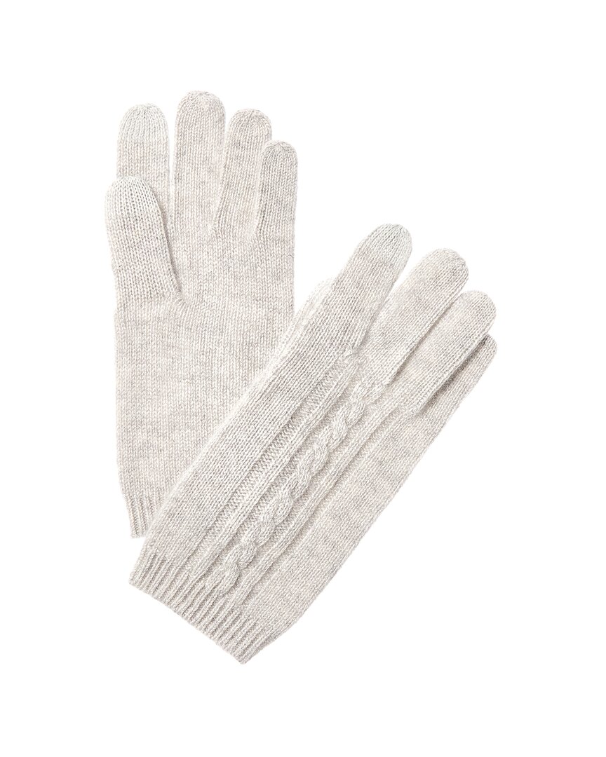 Phenix Placed Cable Touch Tech Cashmere Gloves In Gray