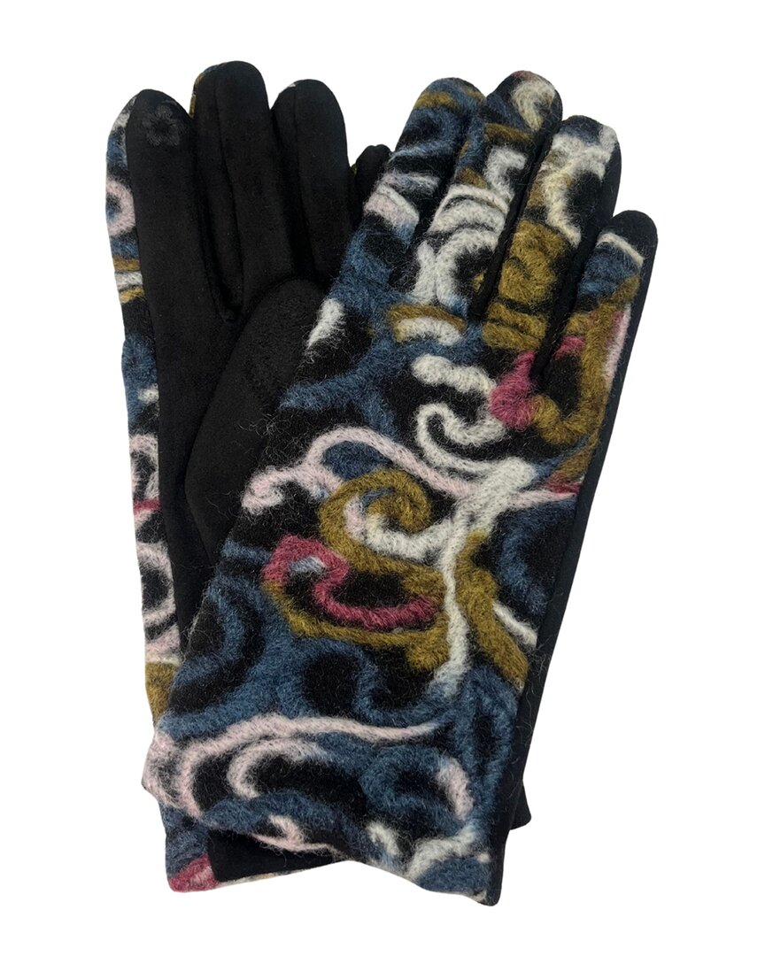 Marcus Adler Swirl Print Touchscreen Compatible Gloves In Blue