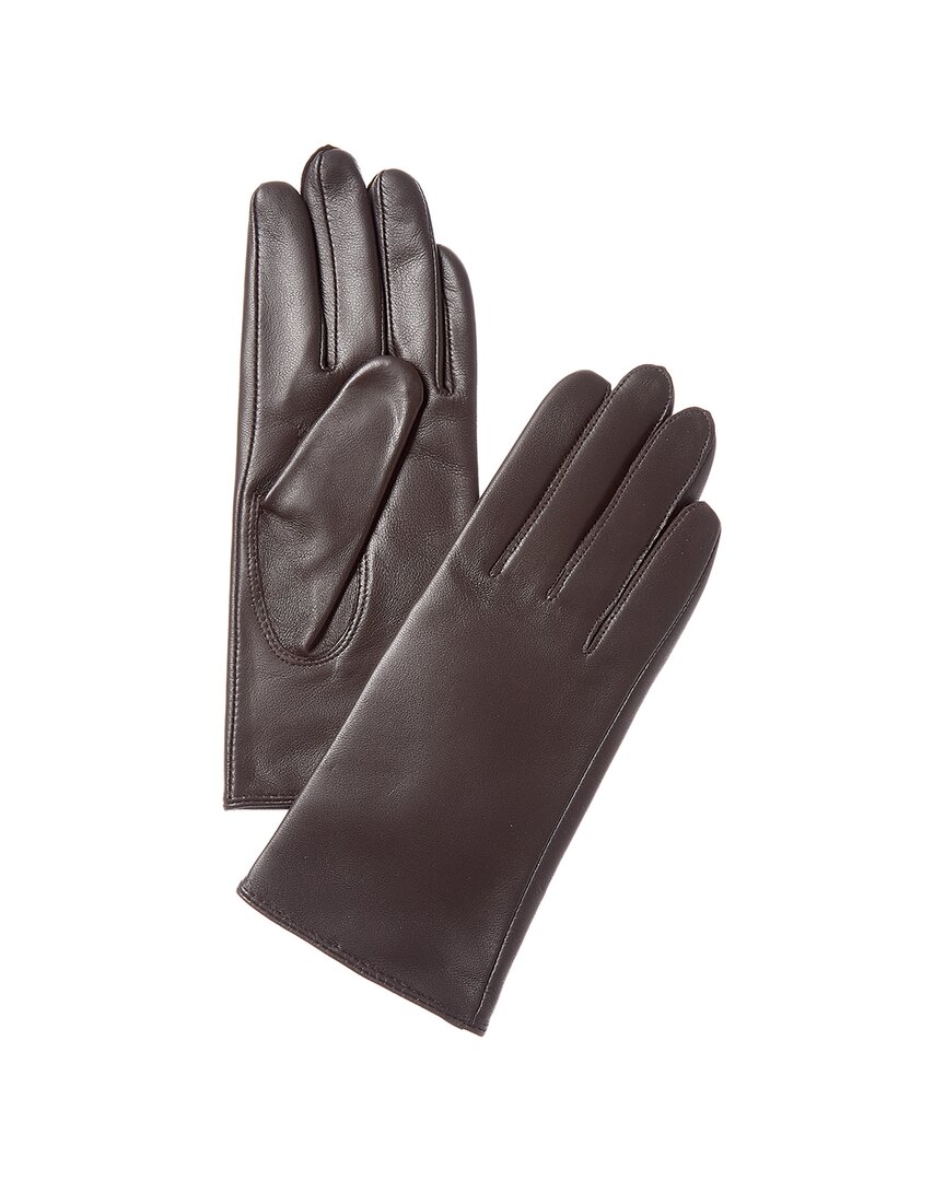 Phenix Tf Dnu  Cashmere-lined Leather Gloves In Brown