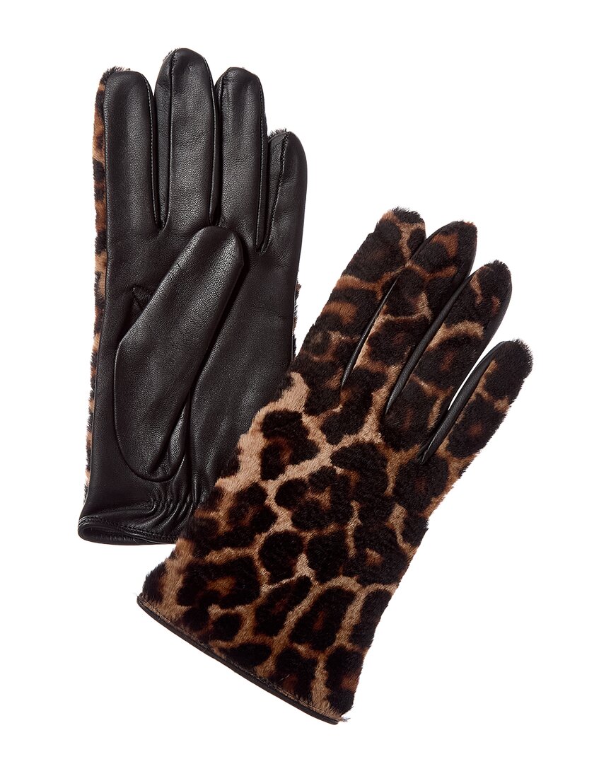Portolano Tech Cashmere-lined Leather Gloves In Black