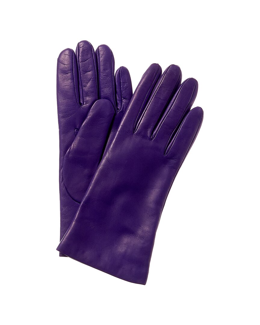 Portolano Cashmere-lined Leather Gloves In Blue