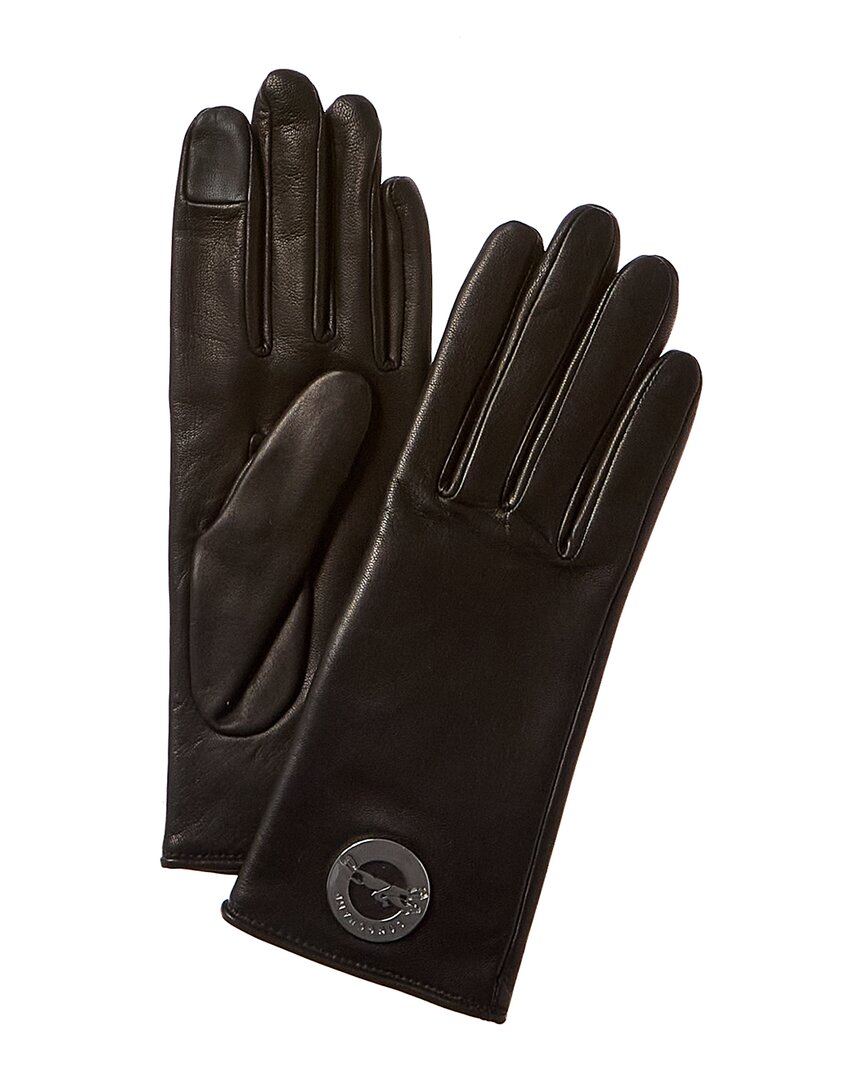 Longchamp Alpaca-lined Leather Gloves In Nocolor