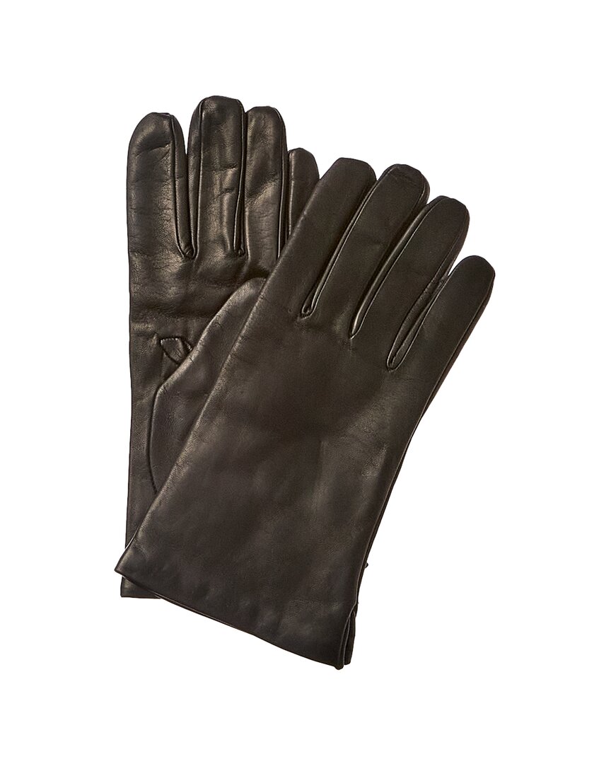Shop Portolano Wool-lined Leather Gloves In Black
