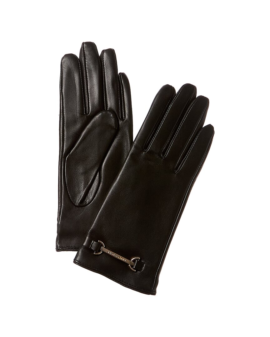Bruno Magli Cashmere-lined Leather Gloves In Black