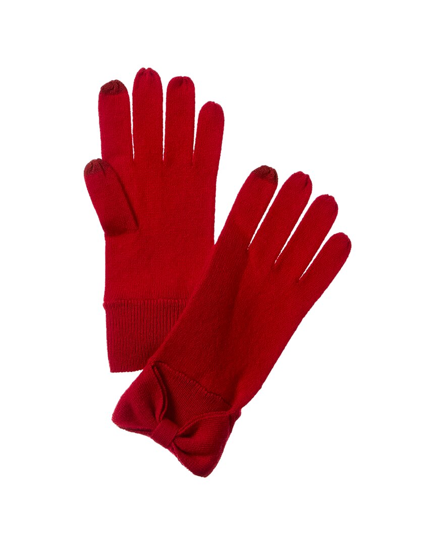 Shop Forte Cashmere Bow Cashmere Gloves In Pink