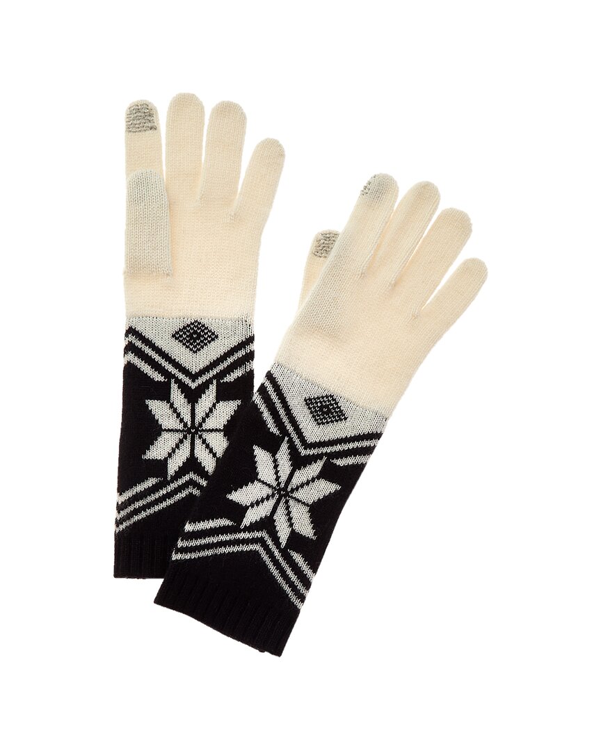 Shop Hannah Rose Snowflake Fair Isle Cashmere Gloves In Black