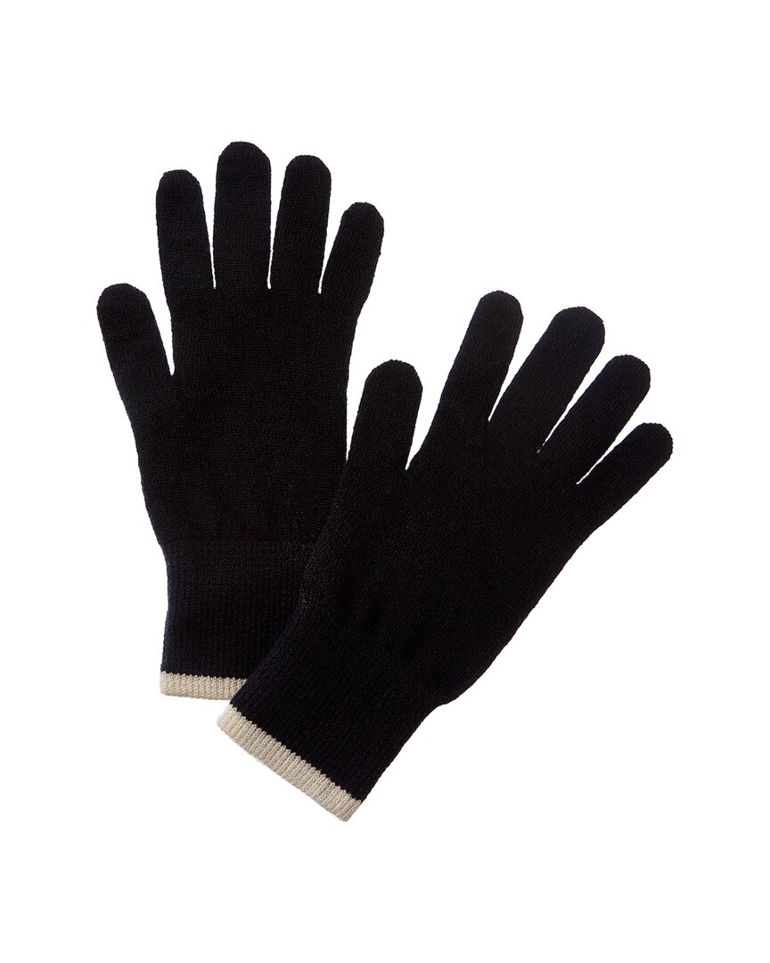 Shop Scott & Scott London Tipped Cashmere Gloves In Blue