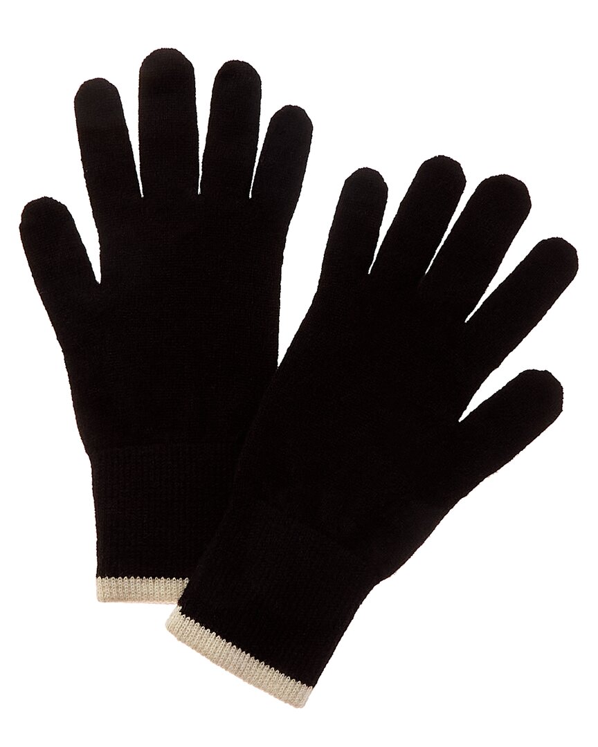 Shop Scott & Scott London Tipped Cashmere Gloves In Black