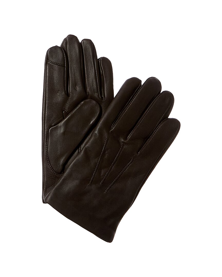 BLACK BROWN 1826 BLACK BROWN 1826 3 POINT BASIC CASHMERE-LINED LEATHER TECH GLOVES