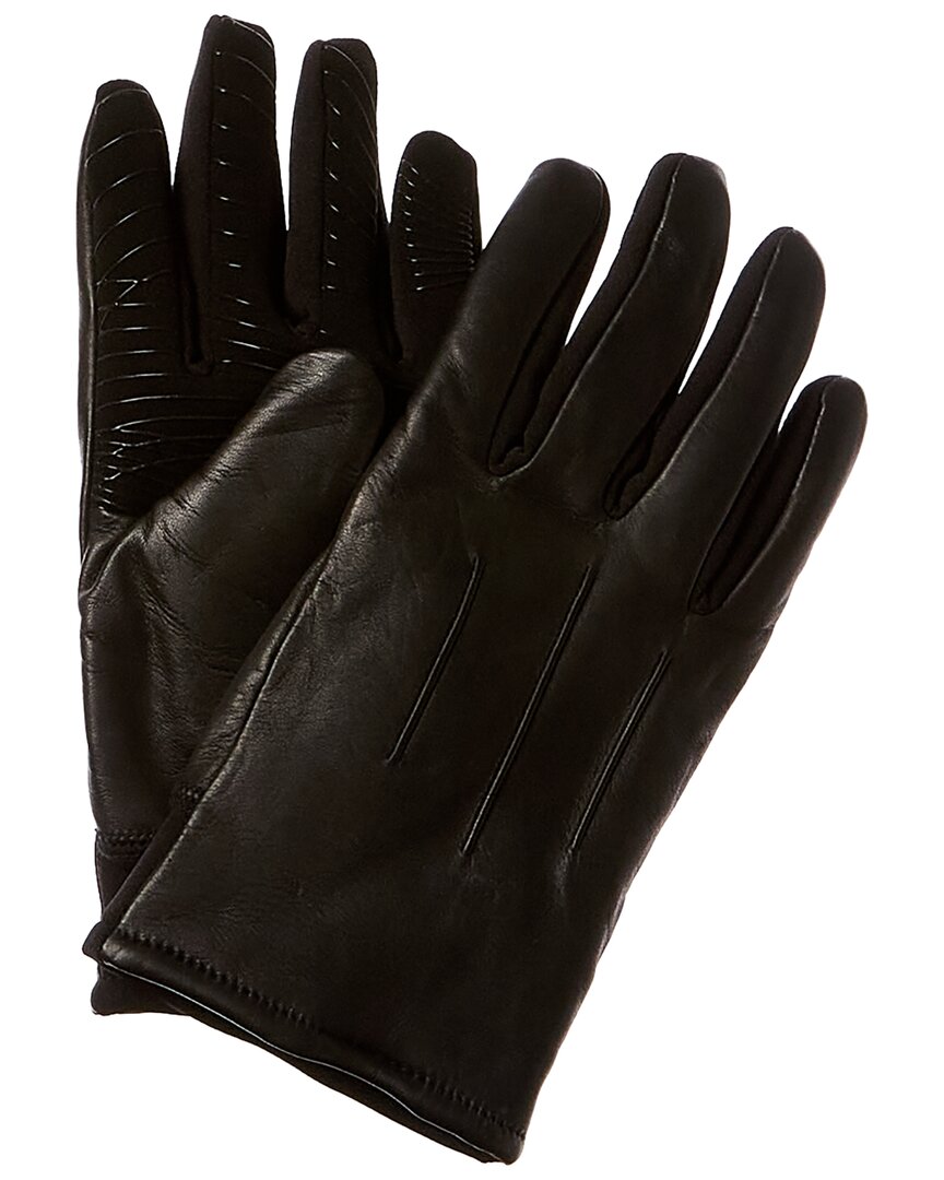 BLACK BROWN 1826 BLACK BROWN 1826 3 POINT LEATHER BACK STRETCH PALM TECH GLOVES