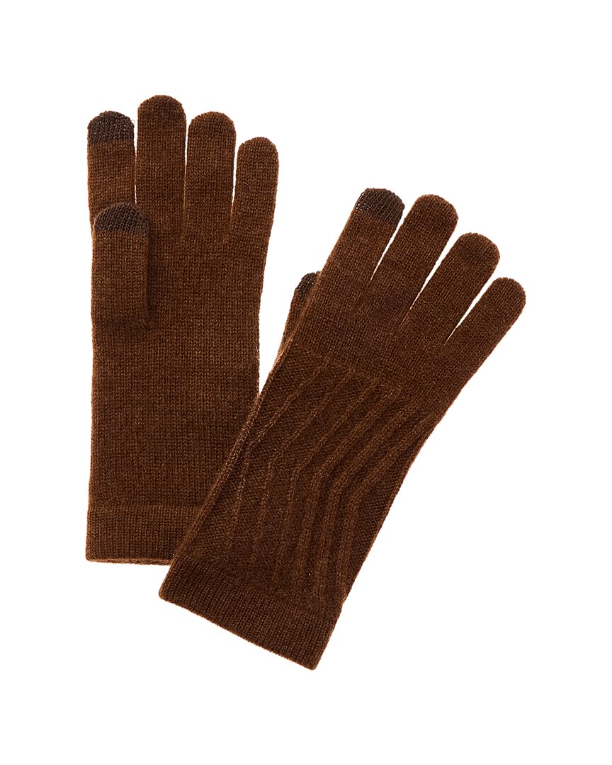 Shop Phenix Traveling Rib Cashmere Tech Gloves In Brown