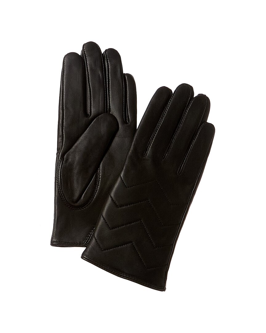 Phenix Quilted V Cashmere-lined Leather Gloves In Black