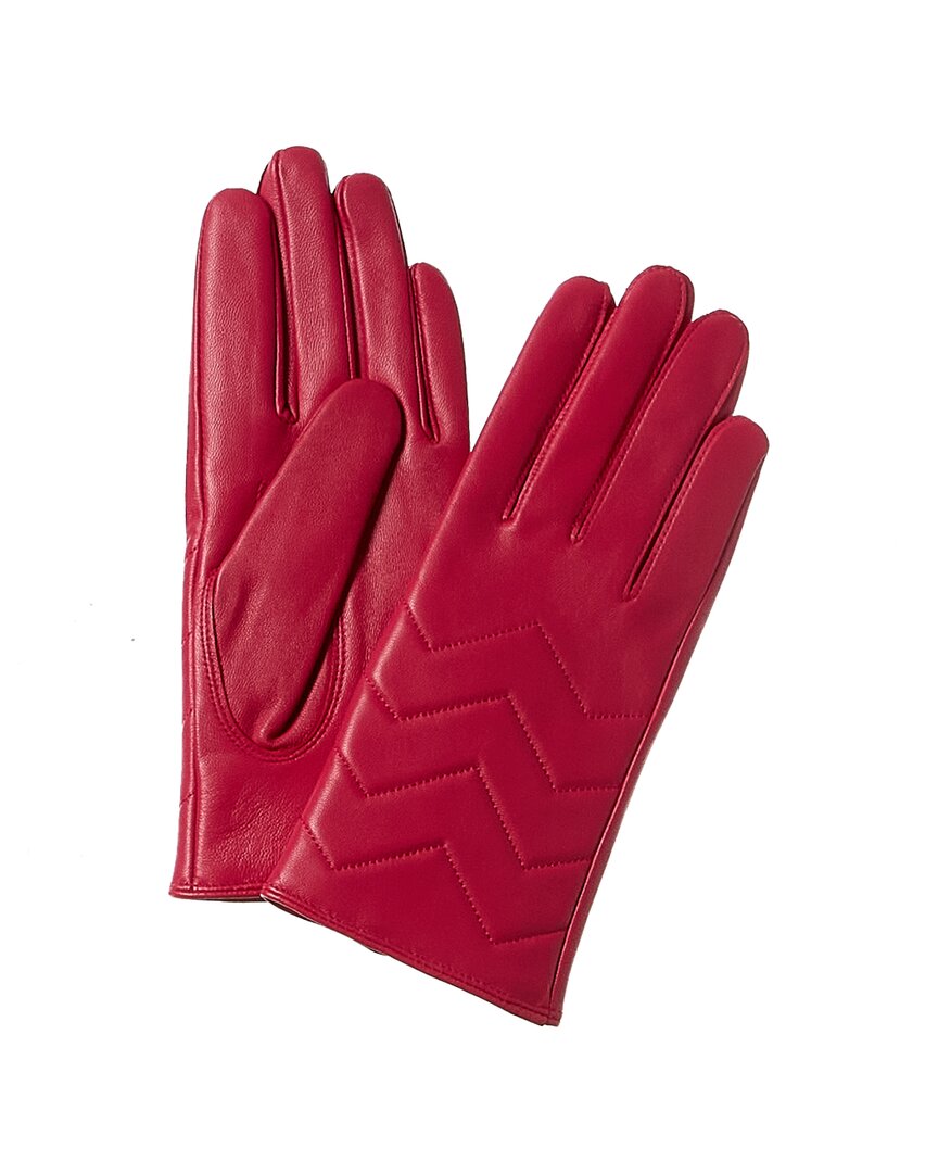 Shop Phenix Quilted V Cashmere-lined Leather Gloves In Pink