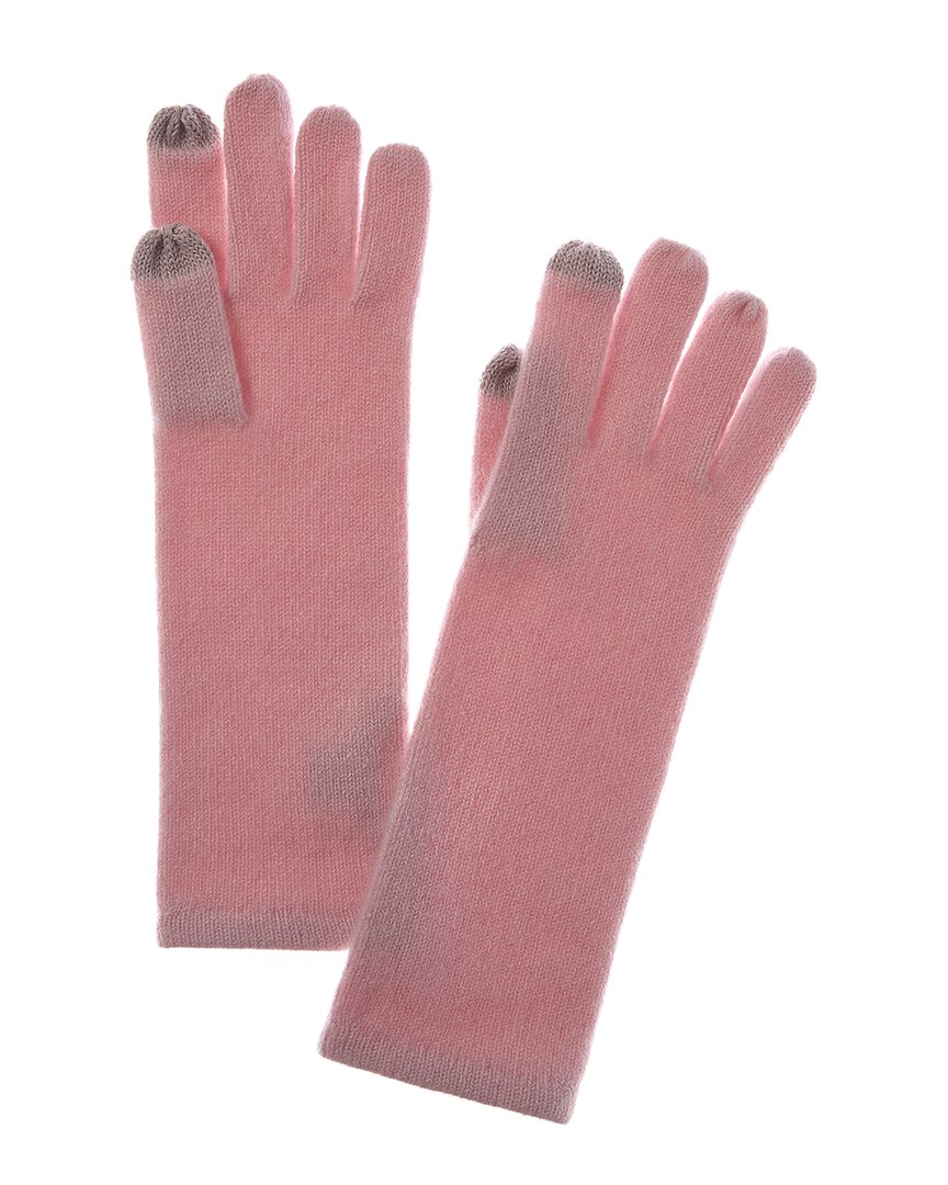 Sofia Cashmere Sofiacashmere Mid-length Touchscreen Cashmere Gloves In Pink