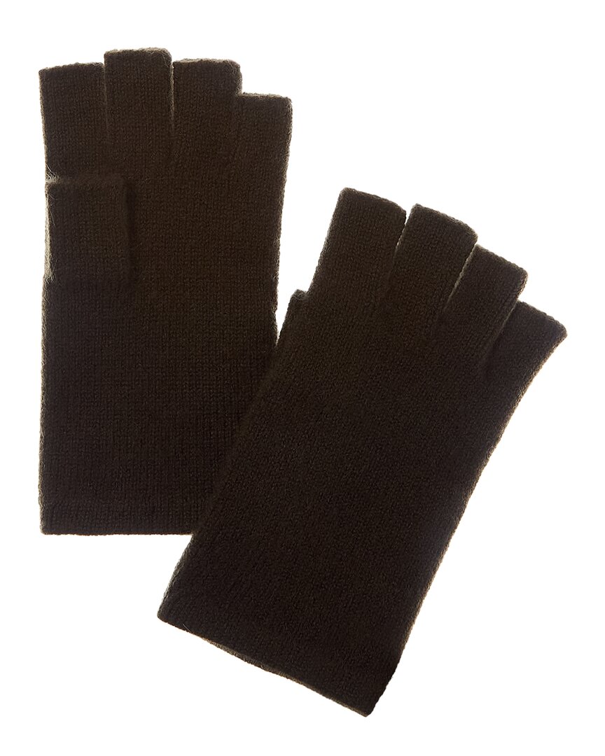 Sofia Cashmere Sofiacashmere Fingerless Cashmere Gloves In Black