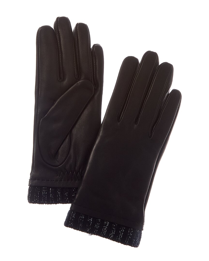 Sofia Cashmere Sofiacashmere Cashmere-lined Nappa Leather Gloves In Brown