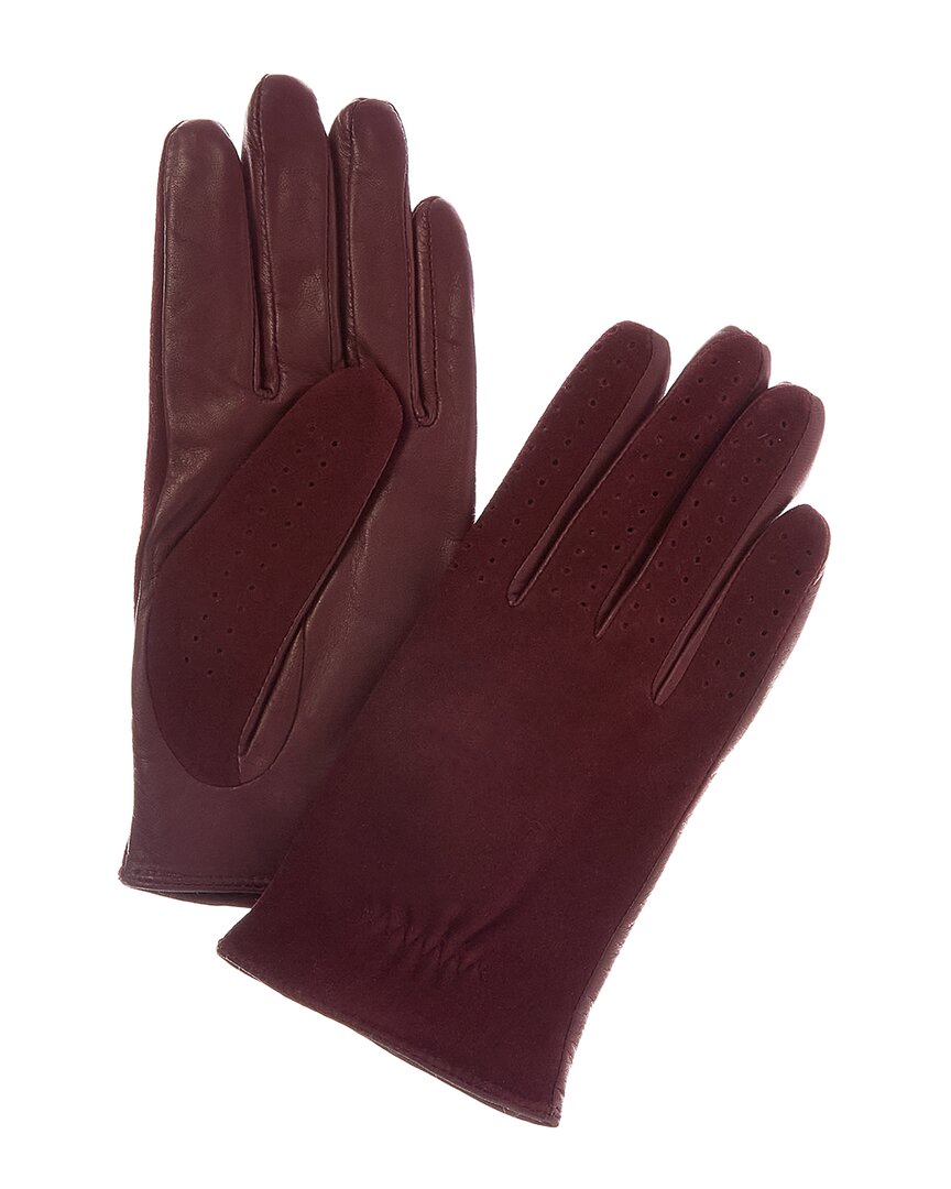 Vince Suede & Leather Driving Gloves In Purple