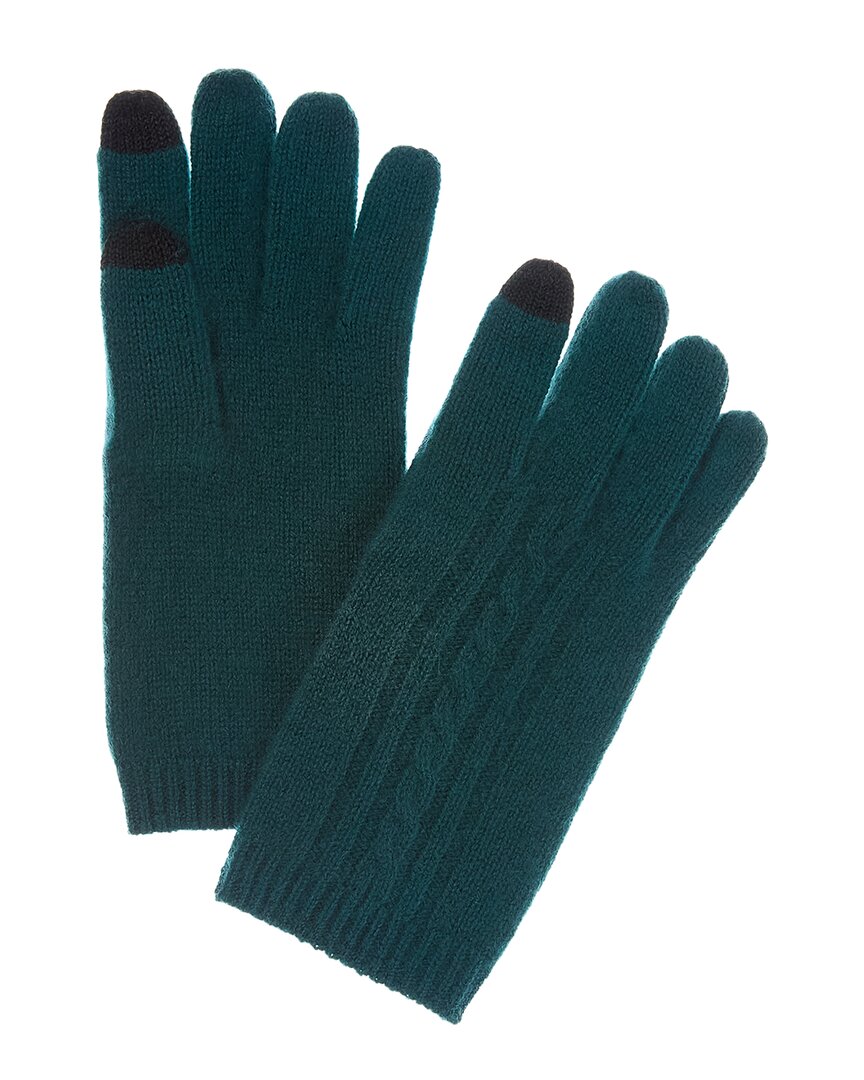 Phenix Placed Cable Cashmere Touch Tech Gloves In Blue