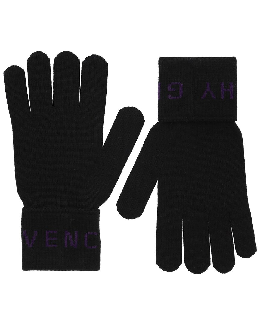 Shop Givenchy Wool Gloves In Black