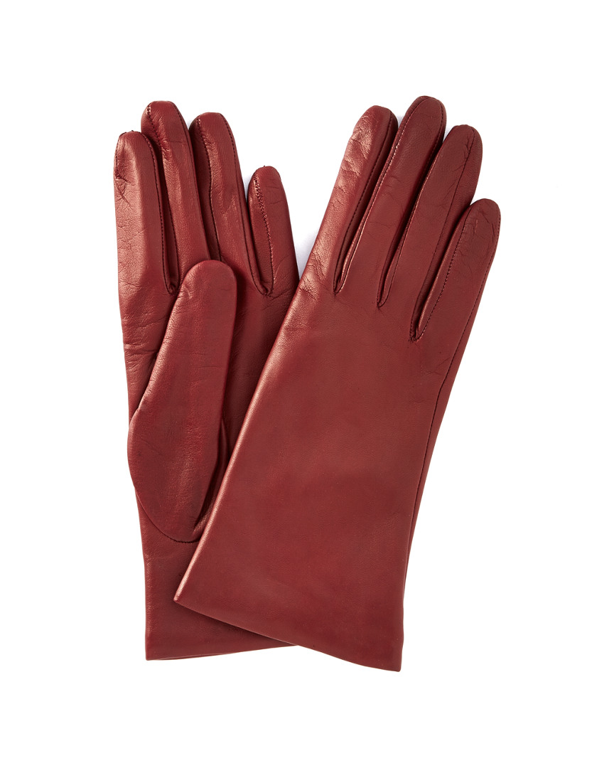 Portolano Cashmere-lined Leather Gloves In Red