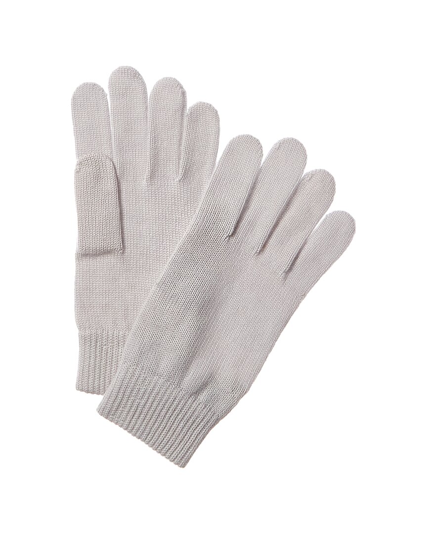 Portolano Ribbed Cuff Wool Gloves In Grey