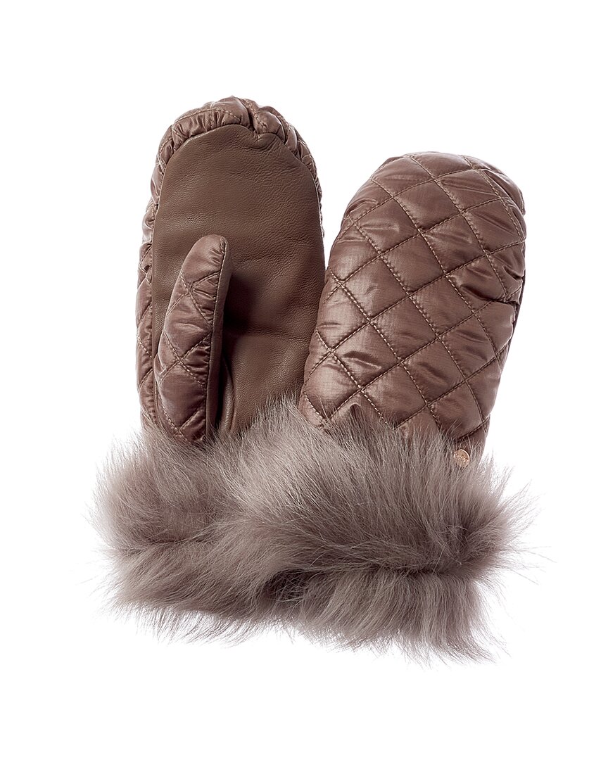 Shop Ugg Quilted All Weather Mittens In Grey