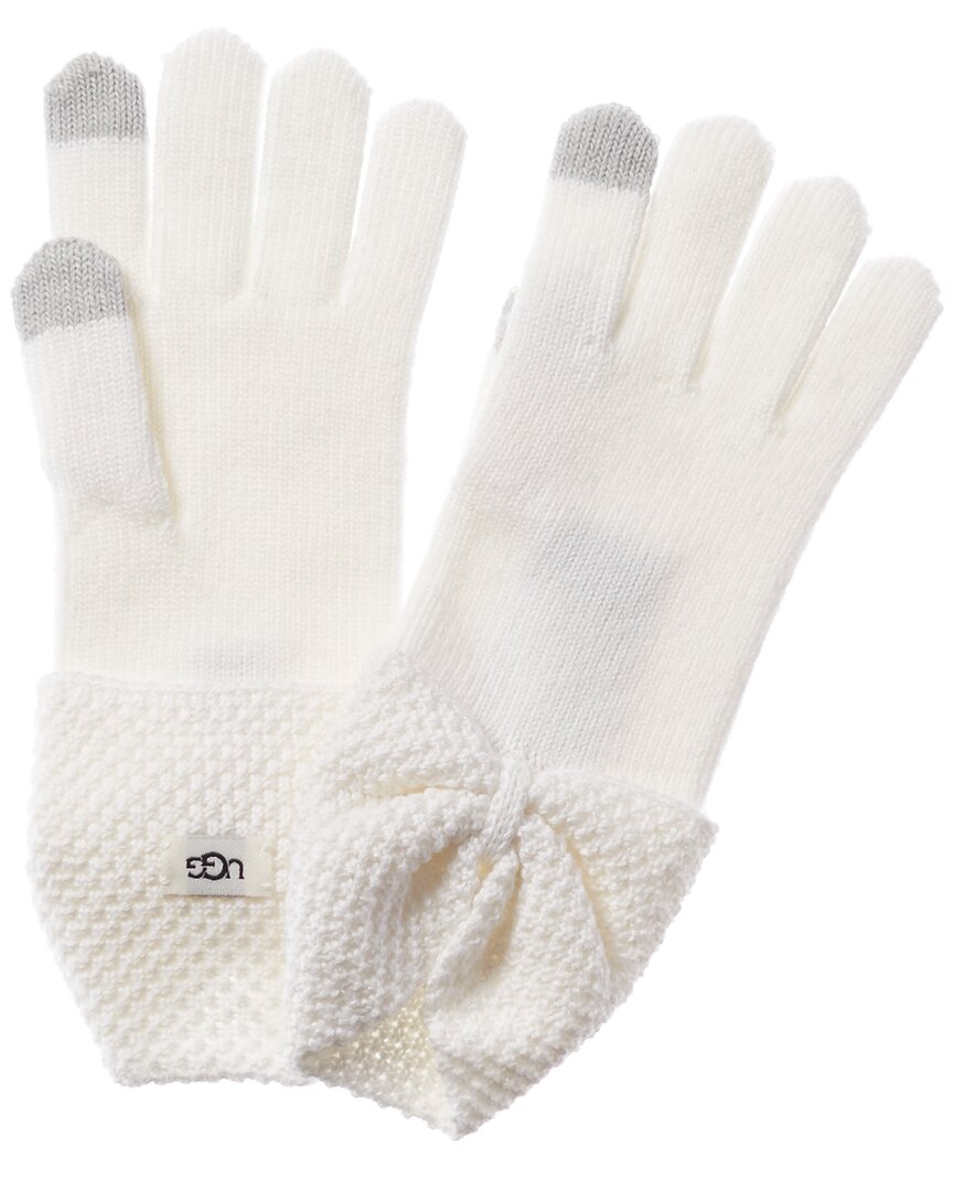 Ugg Knit Bow Wool-blend Tech Gloves