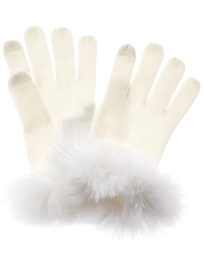 Sofiacashmere Cashmere Gloves In White