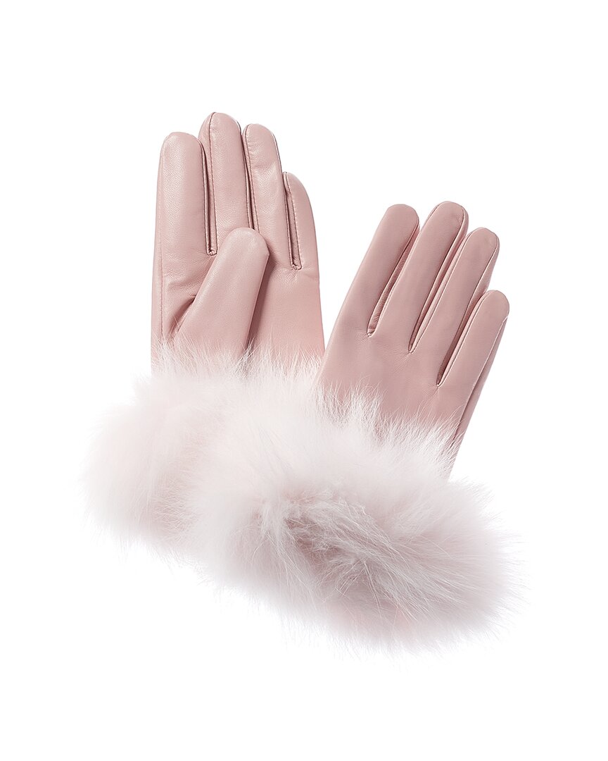 La Fiorentina Leather Gloves In Pink