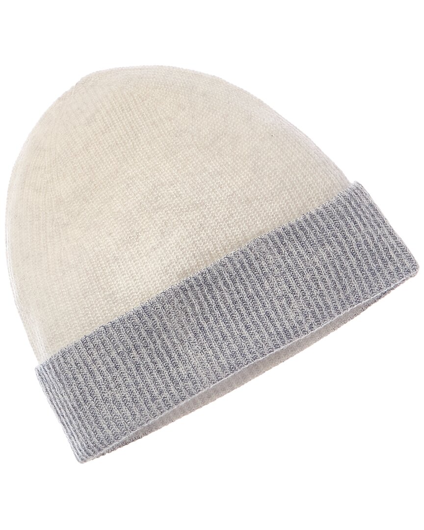Brodie Cashmere Lurex Turn Up Cashmere Beanie In Grey