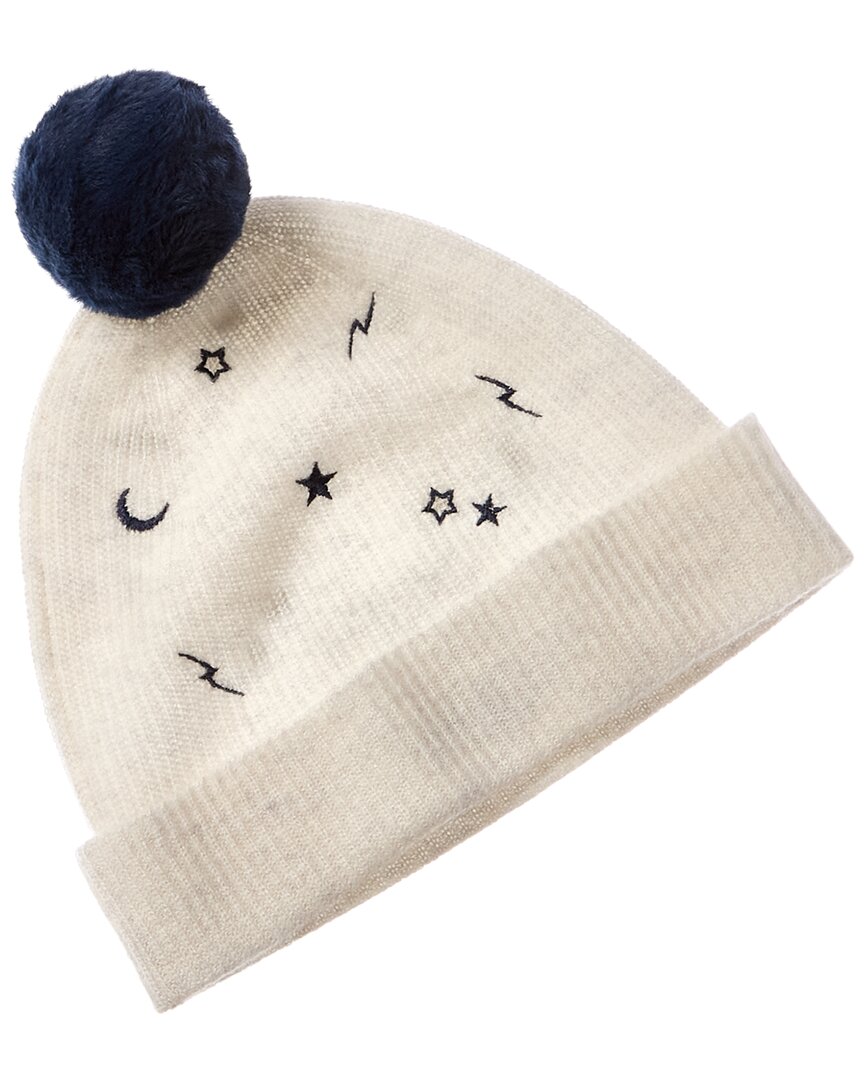 Кашемировая шапка Brodie Cashmere Starry Night с помпоном Женская серая 7790₽