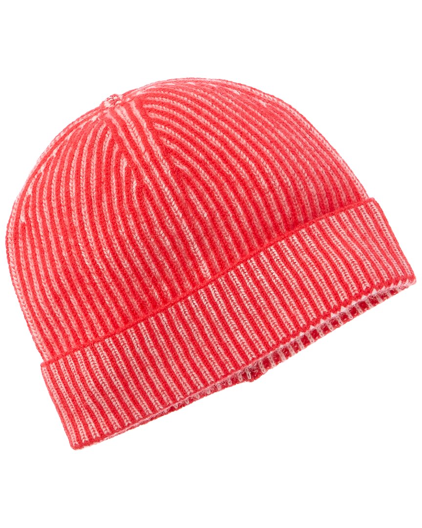Brodie Cashmere Bold Plaited Cashmere Beanie In Red