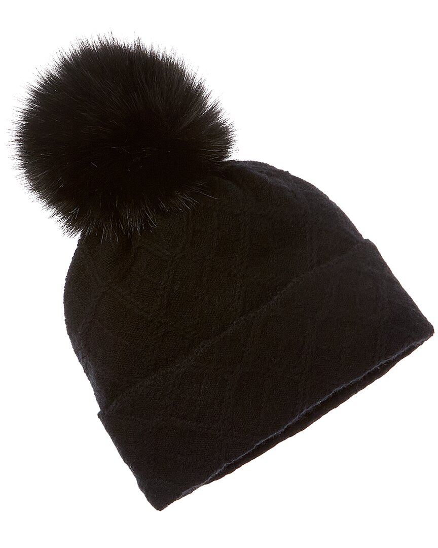 Hannah Rose Cross Country Stitch Wool & Cashmere-blend Hat In Black
