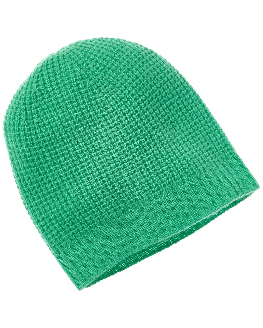 Hannah Rose Plush Waffle Stitch Cashmere Beanie In Green