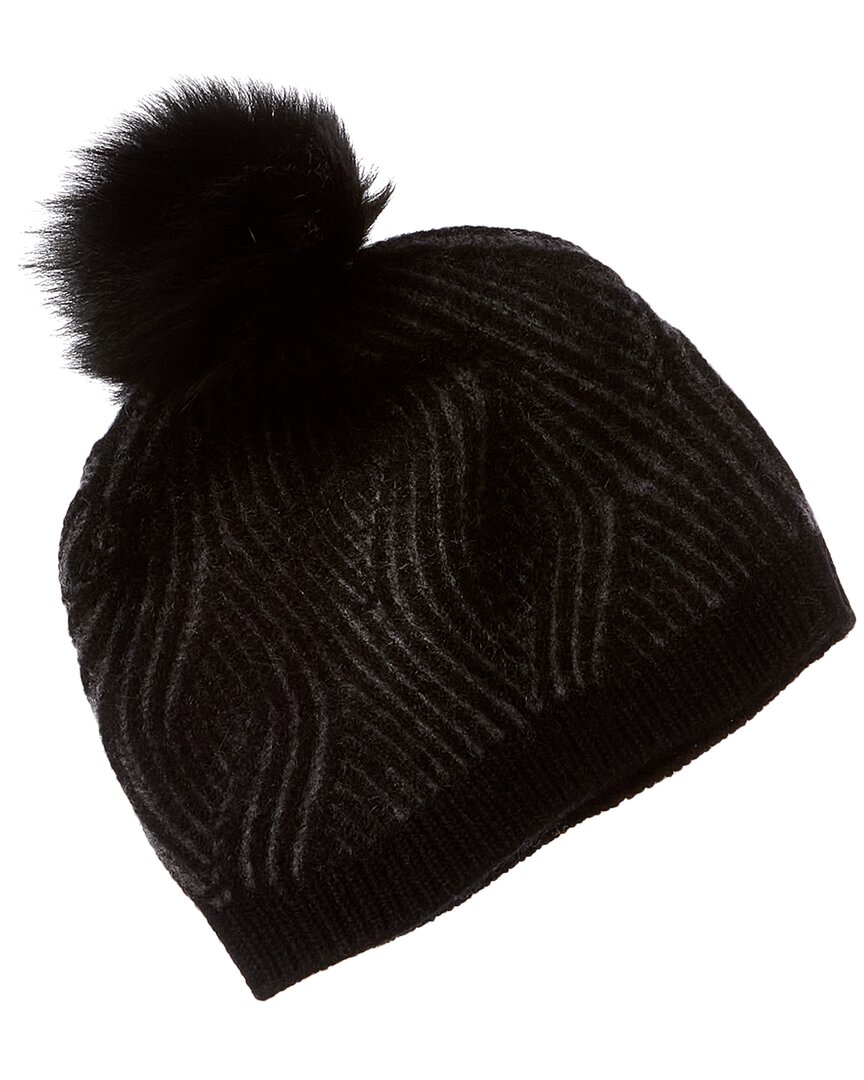 Кашемировая шапка Sofiacashmere Traveling Rib Knit из кашемира Женская черная Os