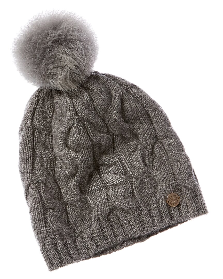 Bruno Magli Ombre Cable Slouch Wool & Cashmere-blend Beanie In Grey