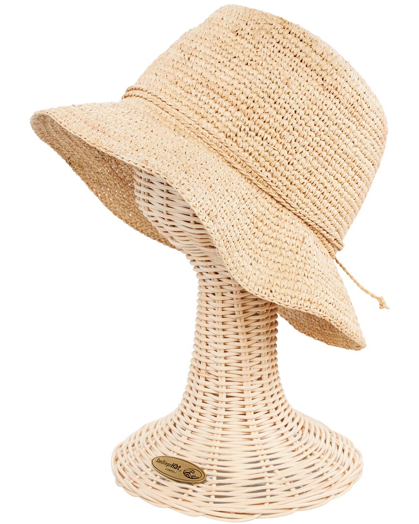 San Diego Hat Company Crochet Raffia Bucket Hat In Brown